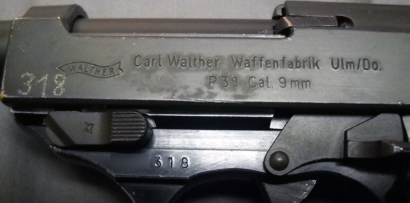 detail, P38 markings, left side